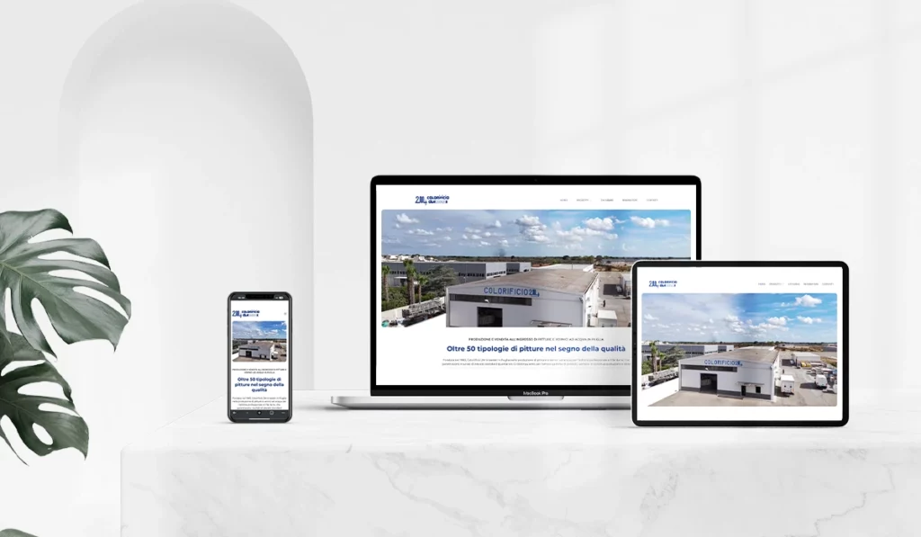 sito web colorificio 2m produzione pitture e vernici ad acqua